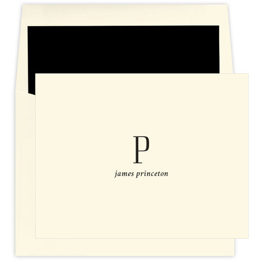 Tall Initials Folded Note Cards - Raised Ink